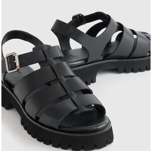 Quince Black Fisherman Sandals